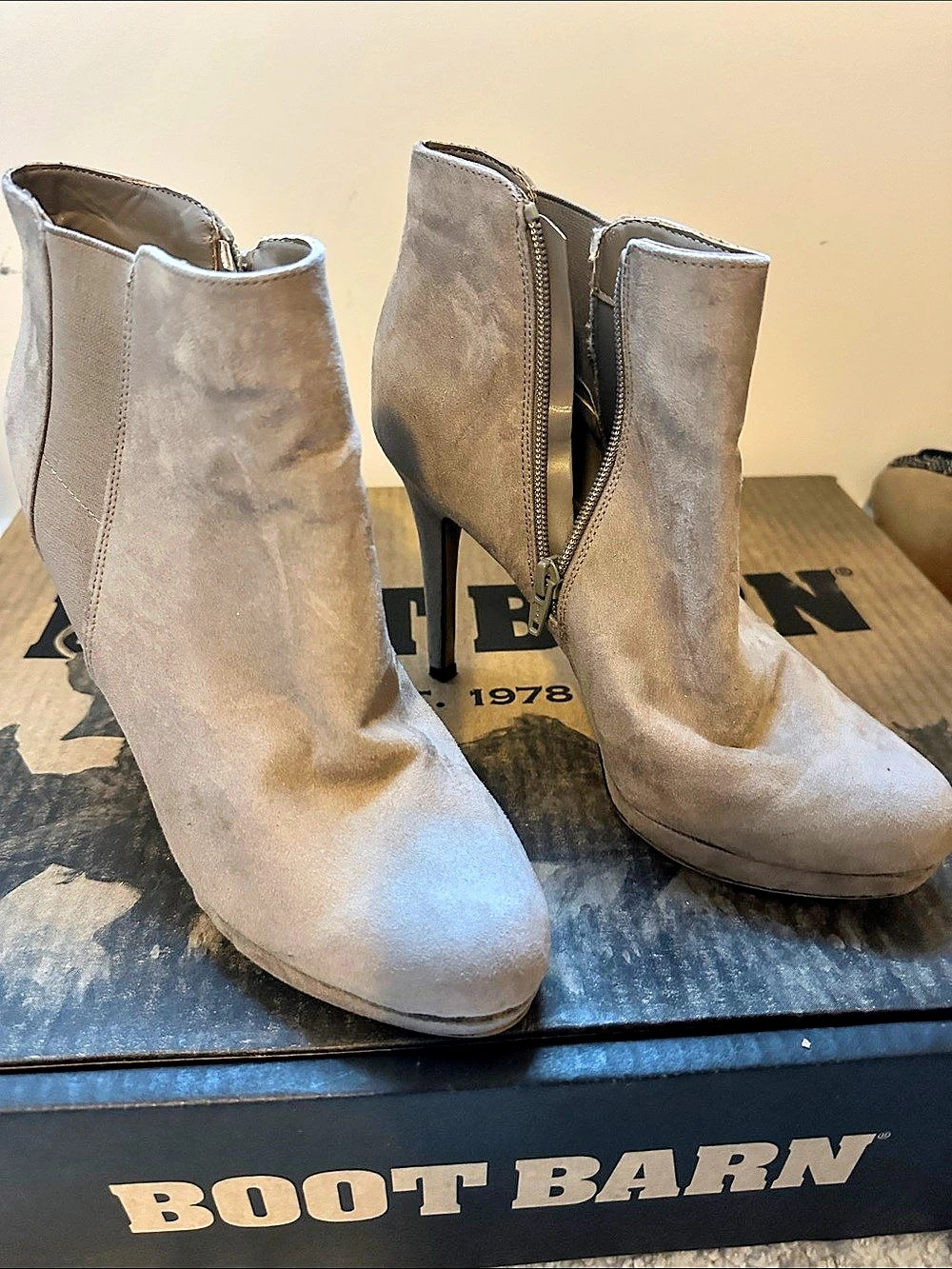 Apt.9 Refined Comfort Stiletto Ankle Booties Gray/tan